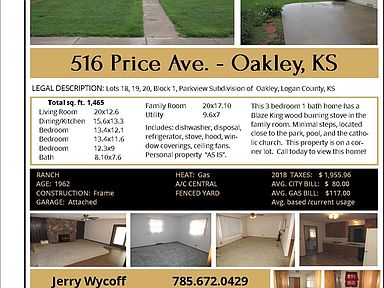 516 Price Ave, Oakley, KS 67748 | Zillow