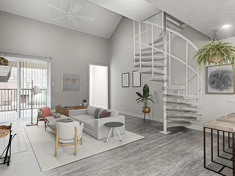 Living room with loft layout