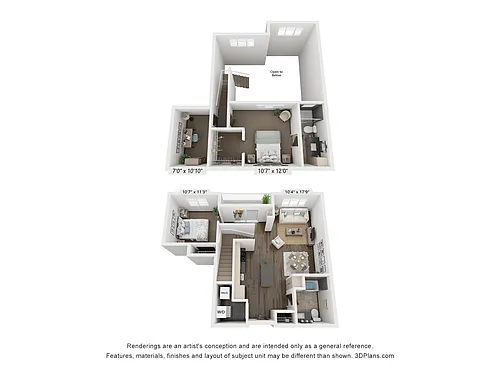 Floor plan 2 Bedroom + Den Penthouse