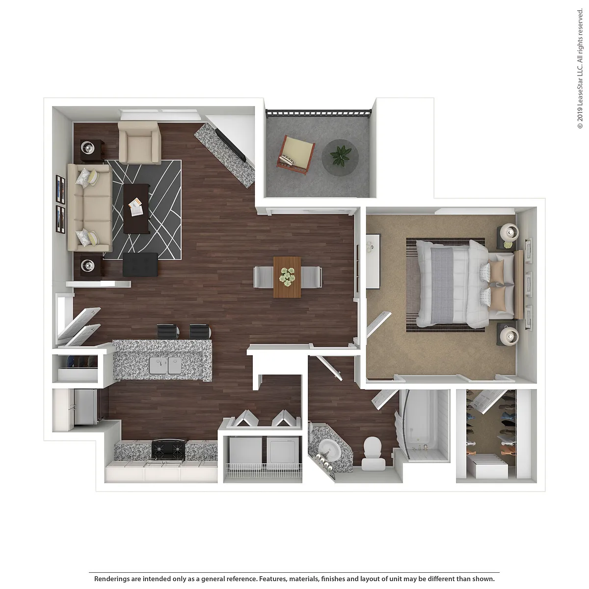 Floor plan 1 Bed / 1 Bath