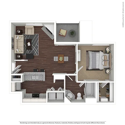 Floor plan 1 Bed / 1 Bath