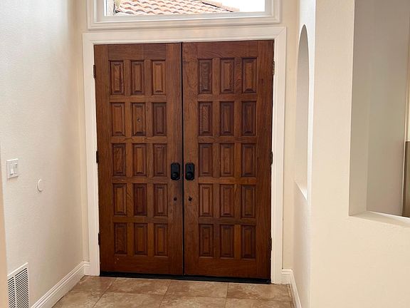 Double front doors greet you
