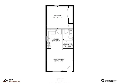 Floor plan 1 Bedroom, 1 Bathroom