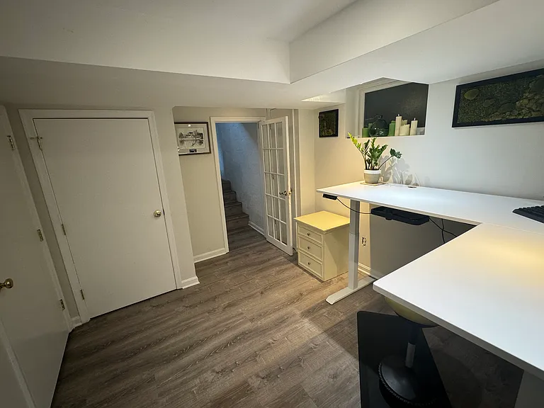 Entrance and desk view.