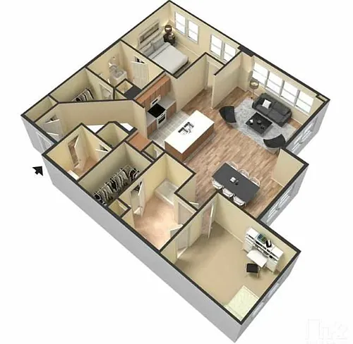 Floor plan Two Bed/Two Bath