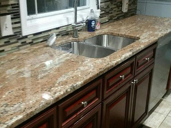 Granite counters, steel sink