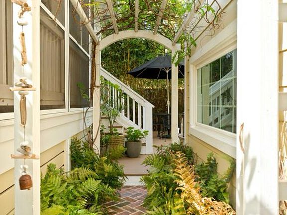 Shared entrance to the patio.