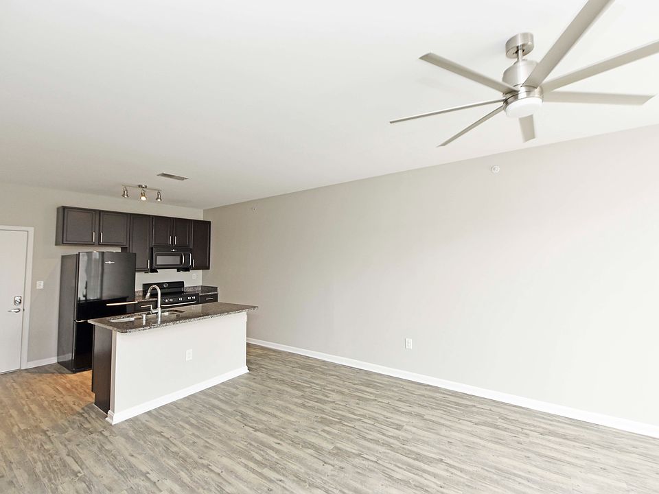 Living Room with Hardwood Style Flooring