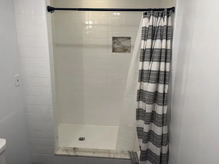 Walk in shower.