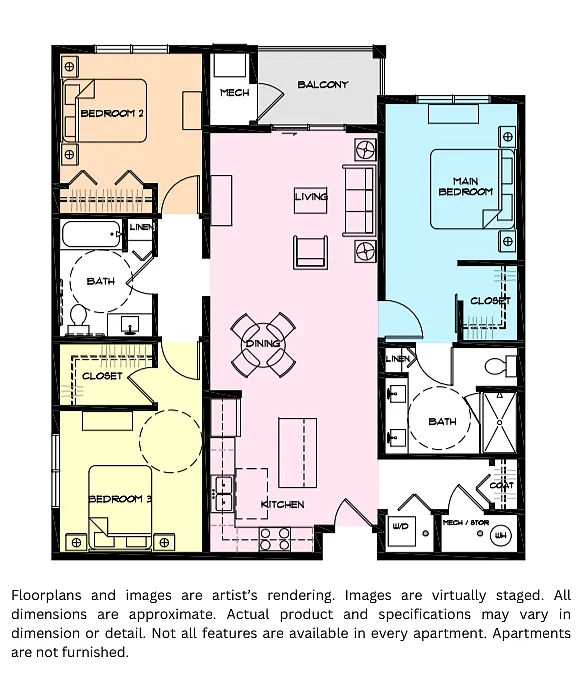 Floor plan 3 Bedroom - 2 Bathroom