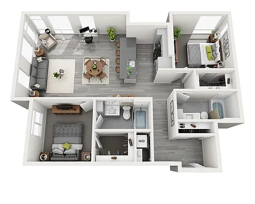 Floor plan Two Bedroom B2I-CL2