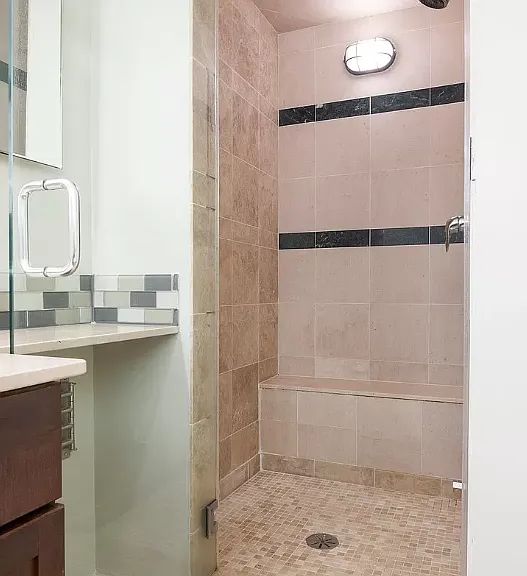 Primary walk-in shower