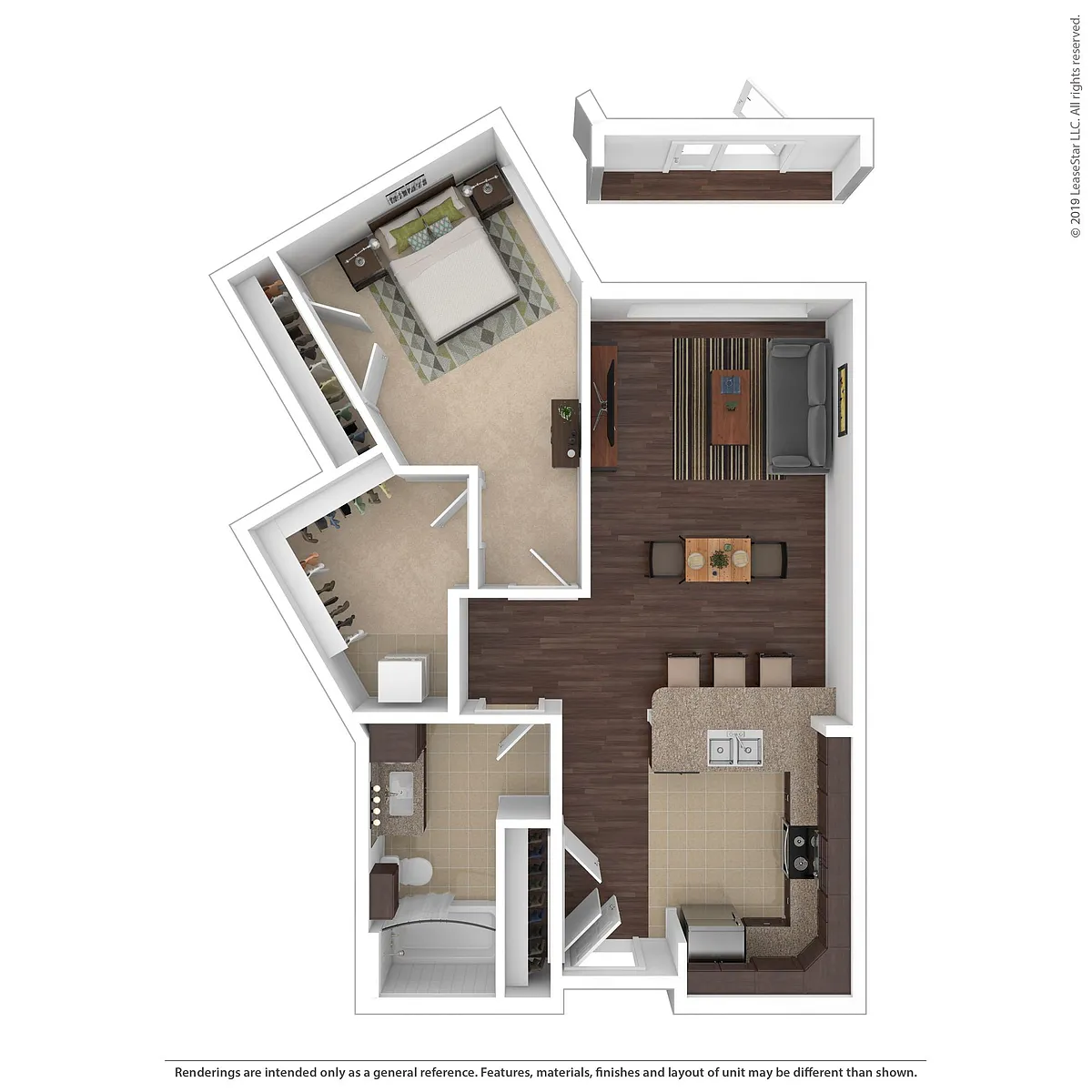 Floor plan 1 Bedroom - A3 - L