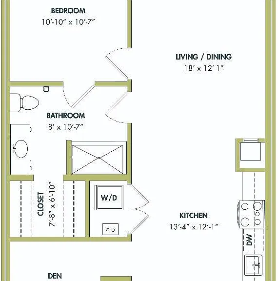 1 Bedroom, 1 Bathroom 1 Bedroom, 1 Bathroom
