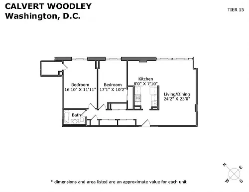 Floor plan Two Bedroom One Bath