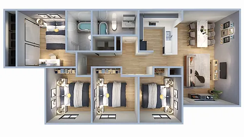 Floor plan 4 BR 60%