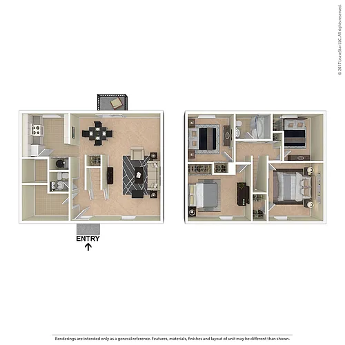 Floor plan Spring Meadow Four Bedroom Townhome