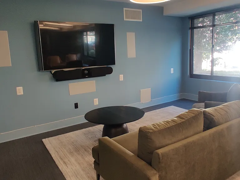 Community room entertainment center.