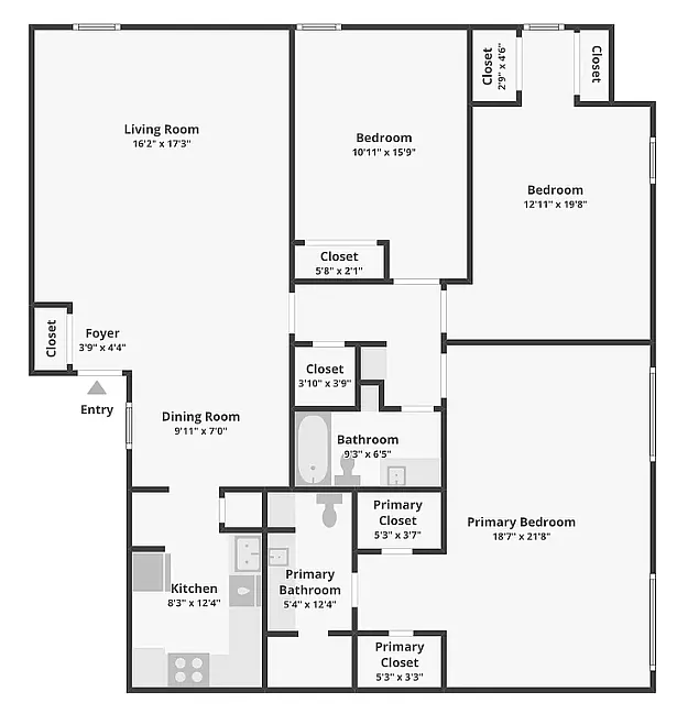 Floor plan 3BR Upstairs