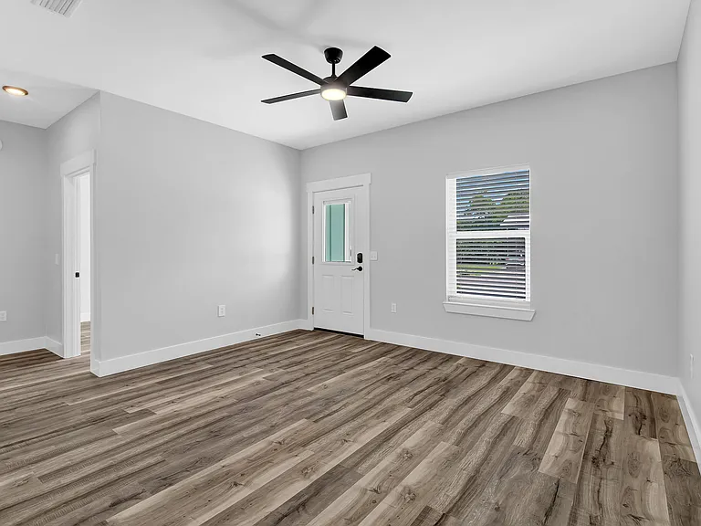 Living room and front door