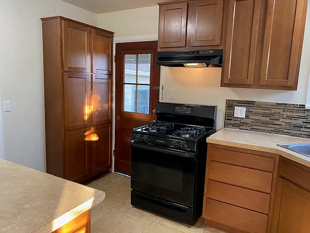 Kitchen with back door