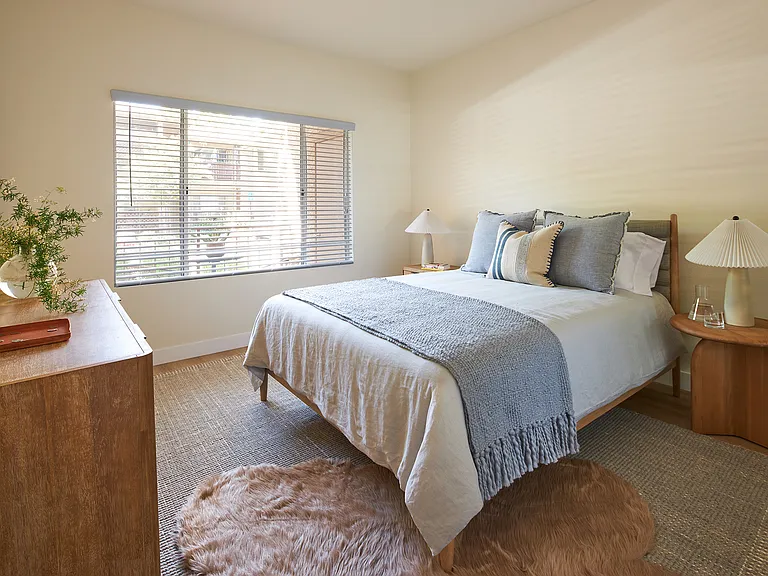 The bedroom in our model unit.
