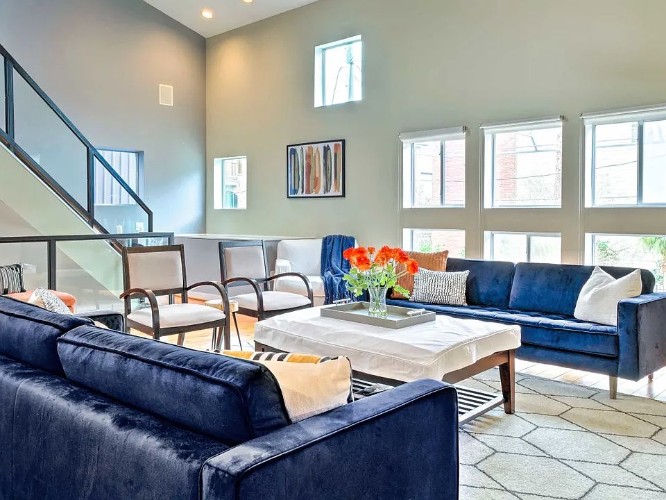 Bright double-height living room