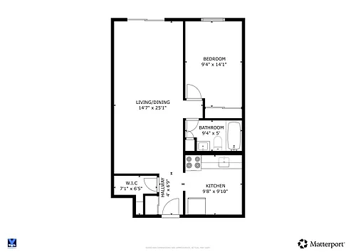 Floor plan One Bedroom Apartment