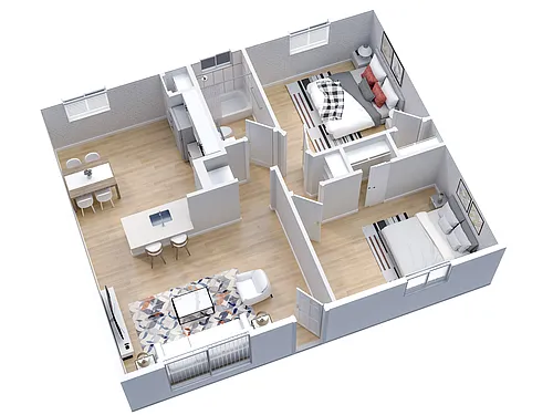 Floor plan 2 Bed 1 Bath First Floor