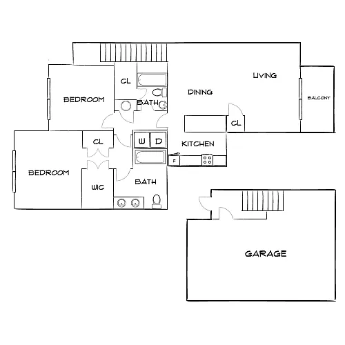Floor plan Design 2C with Garage