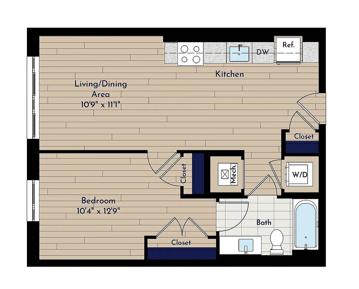 Floor plan A 1BR-A1.1