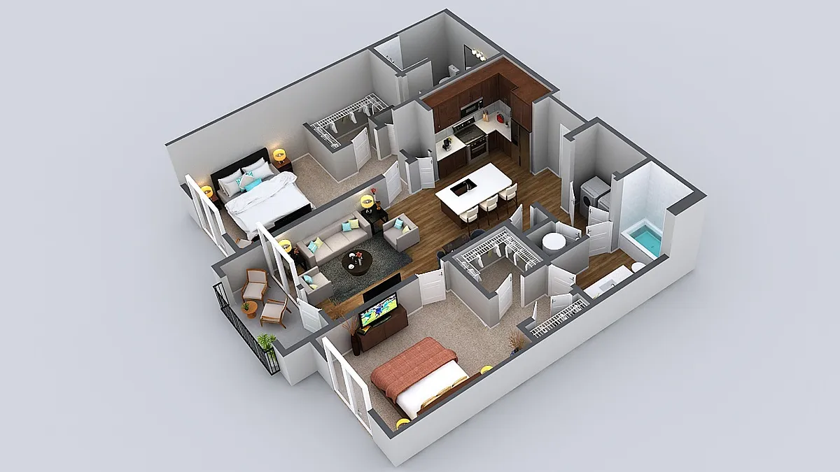 Floor plan 2 Bedroom 2 Bath