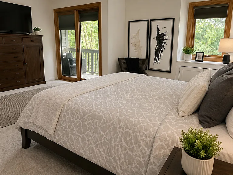 Master suite with private deck