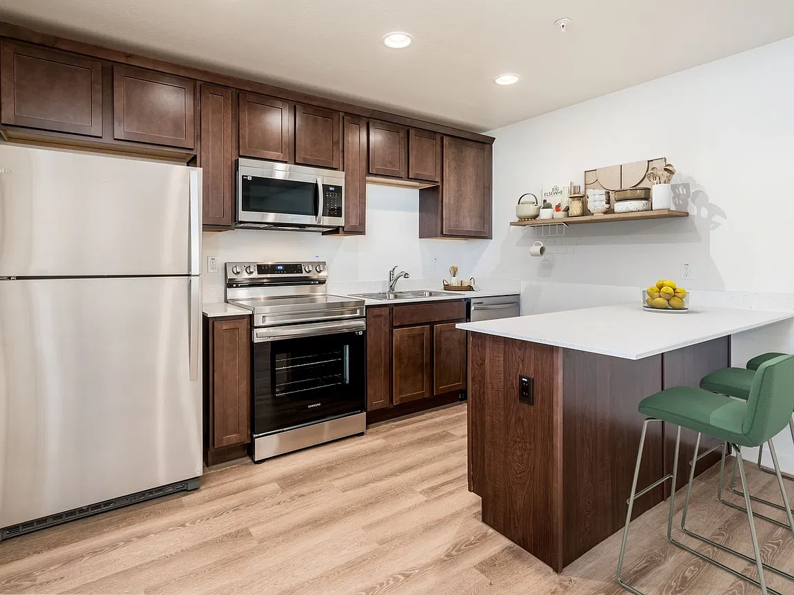 Apartment kitchen — representative home at Deer Valley 24.