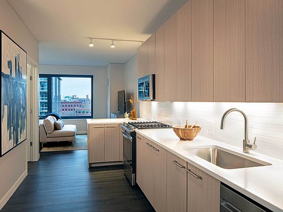 Kitchen with under cabinet lighting