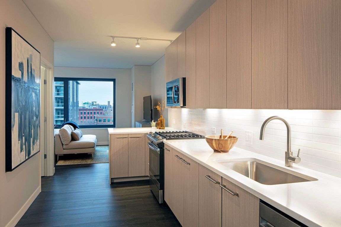 Kitchen with under cabinet lighting