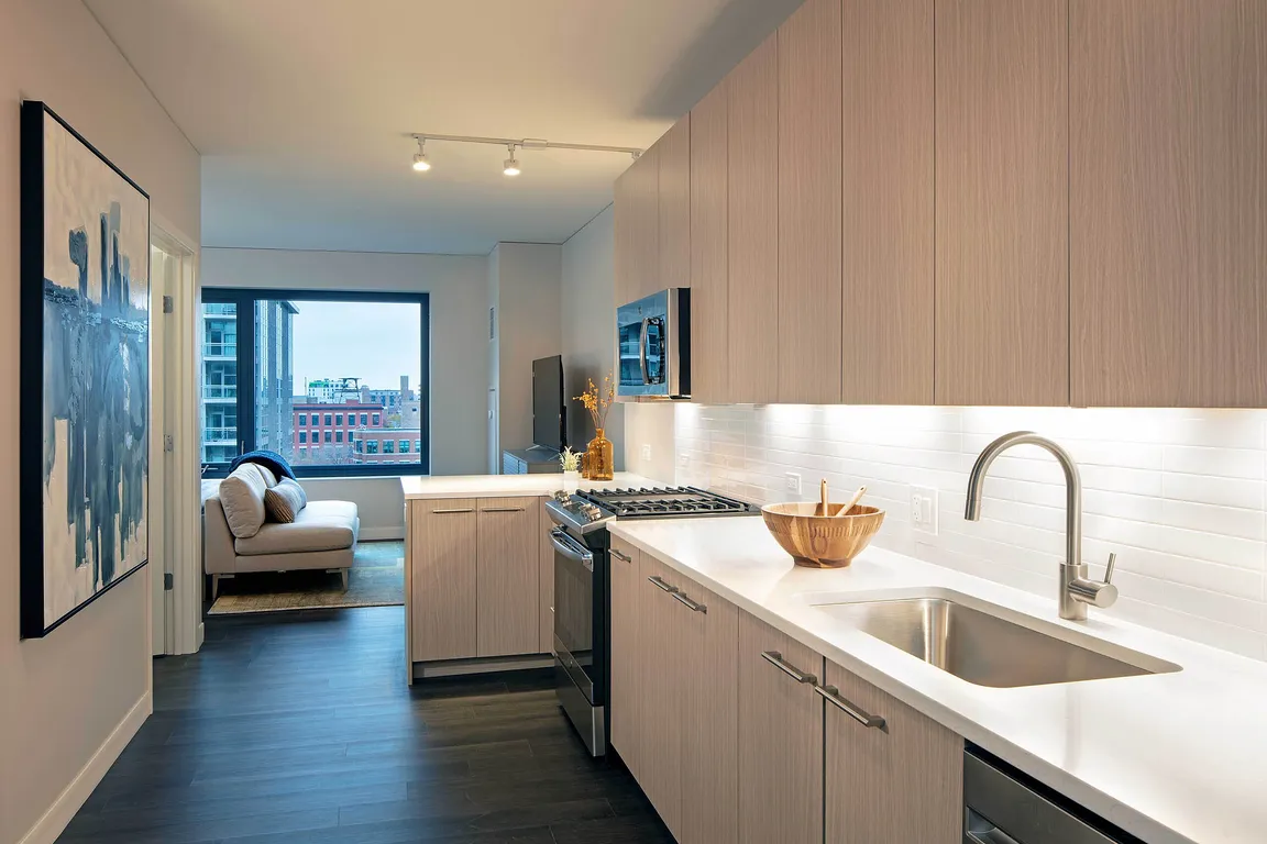 Kitchen with under cabinet lighting