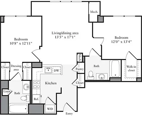 Floor plan 2 Bedrooms A