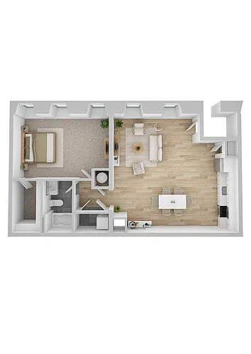 Floor plan 1 Bedroom 1 Bath