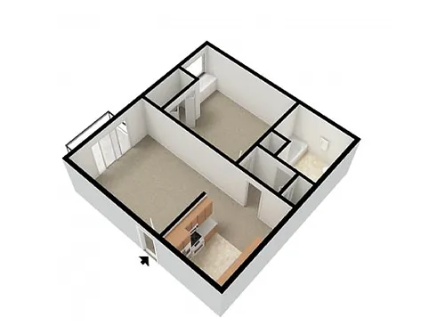 Floor plan Markwood 1 Bedroom, 1 Bathroom