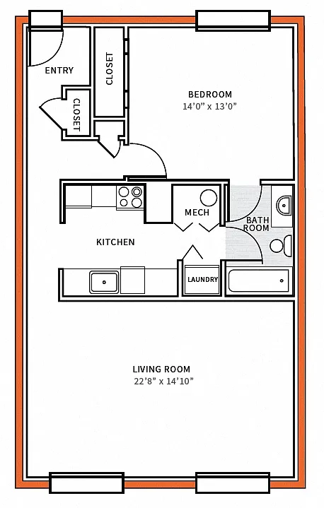 Floor plan Jane w/Balcony