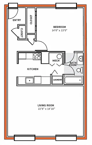 Floor plan Jane w/Balcony