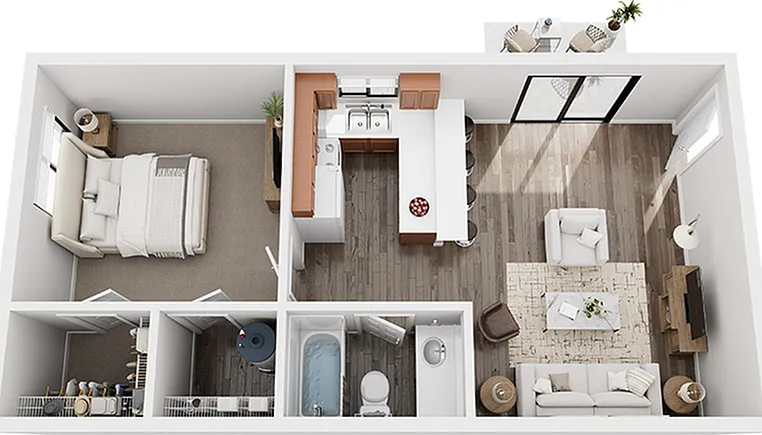 Colonial Village 1x1 Floor Plan Colonial Village 1x1 Floor Plan