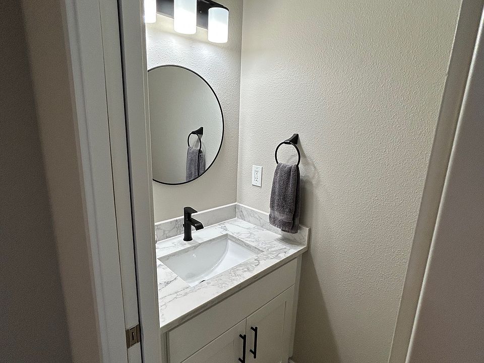 Newly remodeled powder room on first level