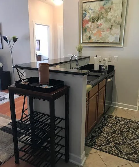 Kitchen sink, wine rack