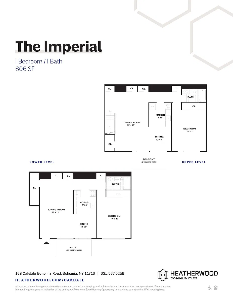 Floor plan 1 Bedroom Imperial Upgrade