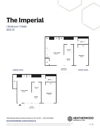 Floor plan 1 Bedroom Imperial Upgrade