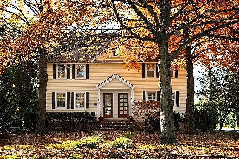 Front of the house. The unit on the right is the unit for rent
