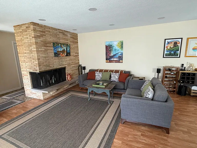 View of front room with fireplace