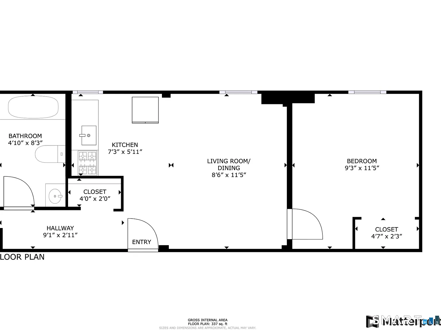 1 bed, 1.0 bath, 337 sqft, $1,326 — Photo 3